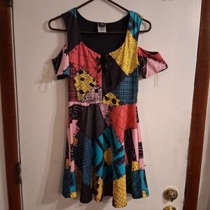 Hot Topic Disney Sally Patchwork Dress Nightmare Before Christmas Cosplay EUC S‎